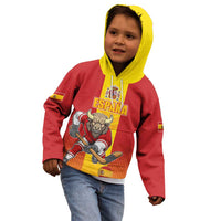 Custom Spain Field Hockey Kid Hoodie Sporty Style with Bull Mascot