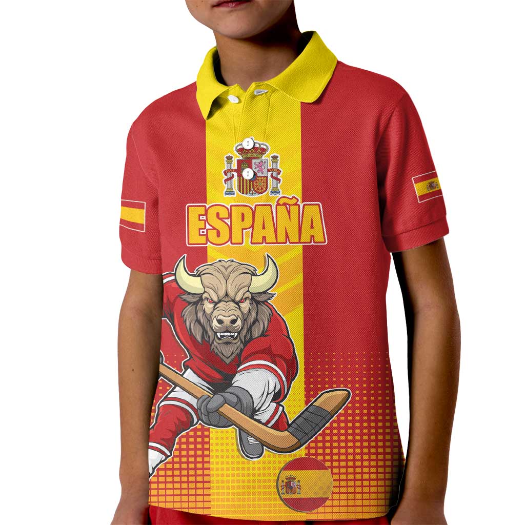 Custom Spain Field Hockey Kid Polo Shirt Sporty Style with Bull Mascot