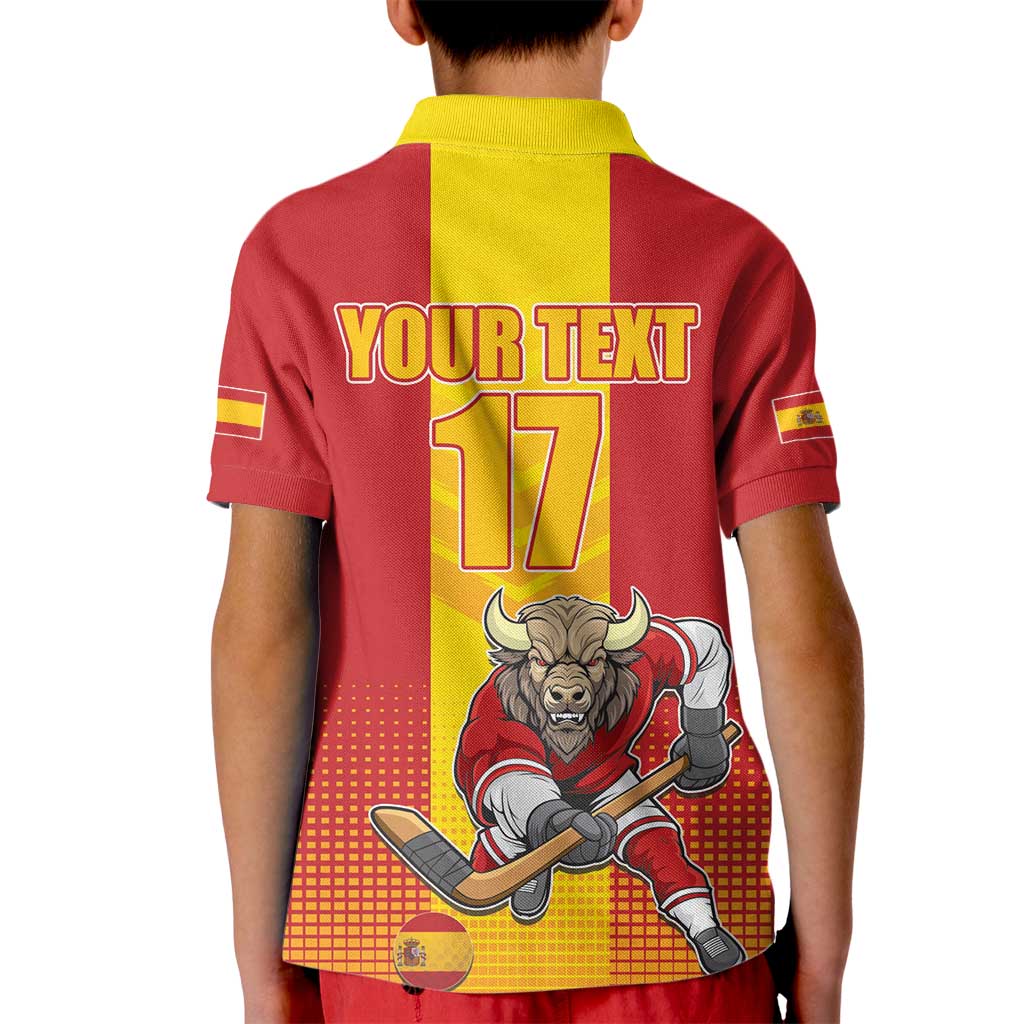 Custom Spain Field Hockey Kid Polo Shirt Sporty Style with Bull Mascot