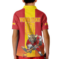 Custom Spain Field Hockey Kid Polo Shirt Sporty Style with Bull Mascot