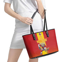 Custom Spain Field Hockey Leather Tote Bag Sporty Style with Bull Mascot