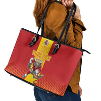 Custom Spain Field Hockey Leather Tote Bag Sporty Style with Bull Mascot