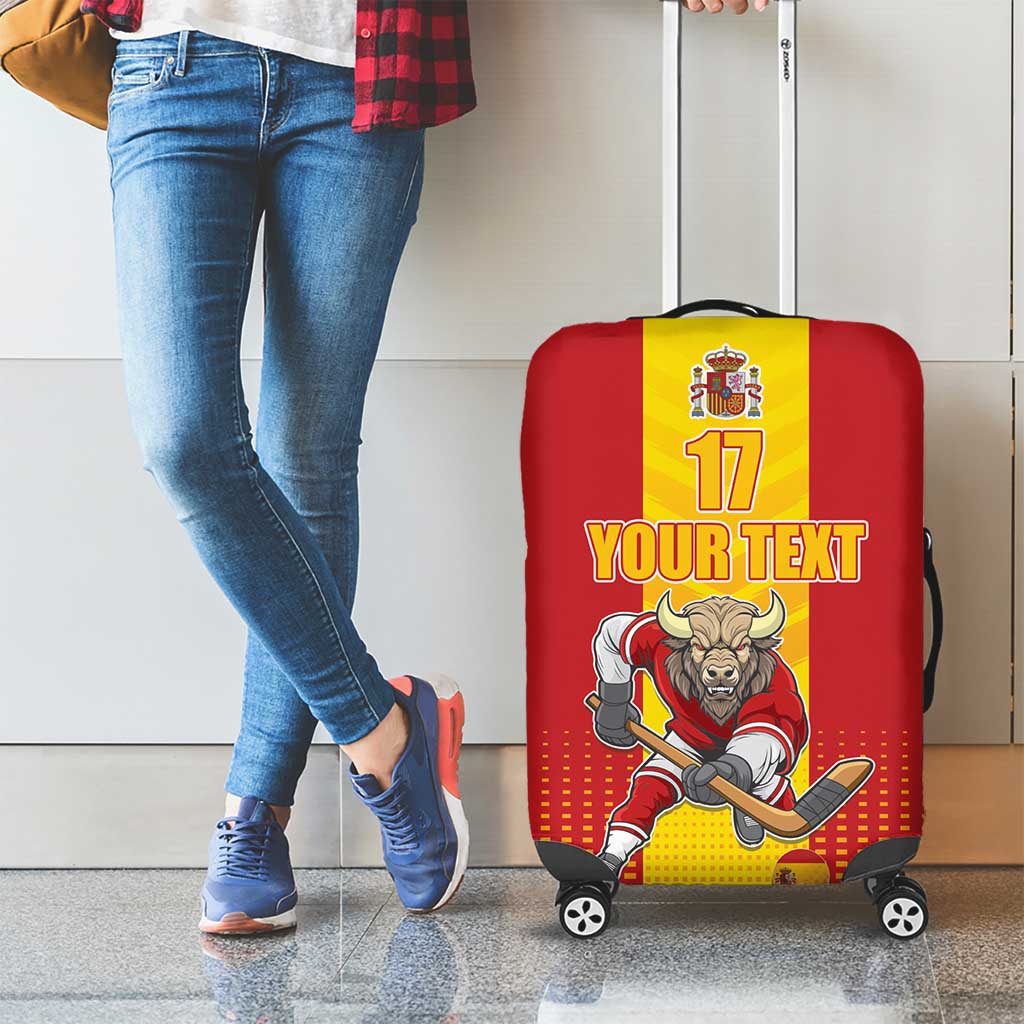Custom Spain Field Hockey Luggage Cover Sporty Style with Bull Mascot
