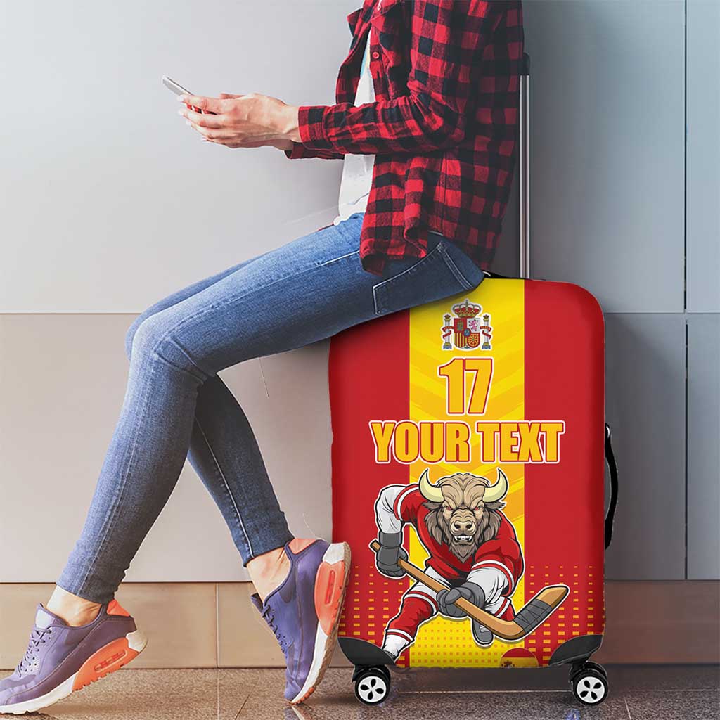 Custom Spain Field Hockey Luggage Cover Sporty Style with Bull Mascot