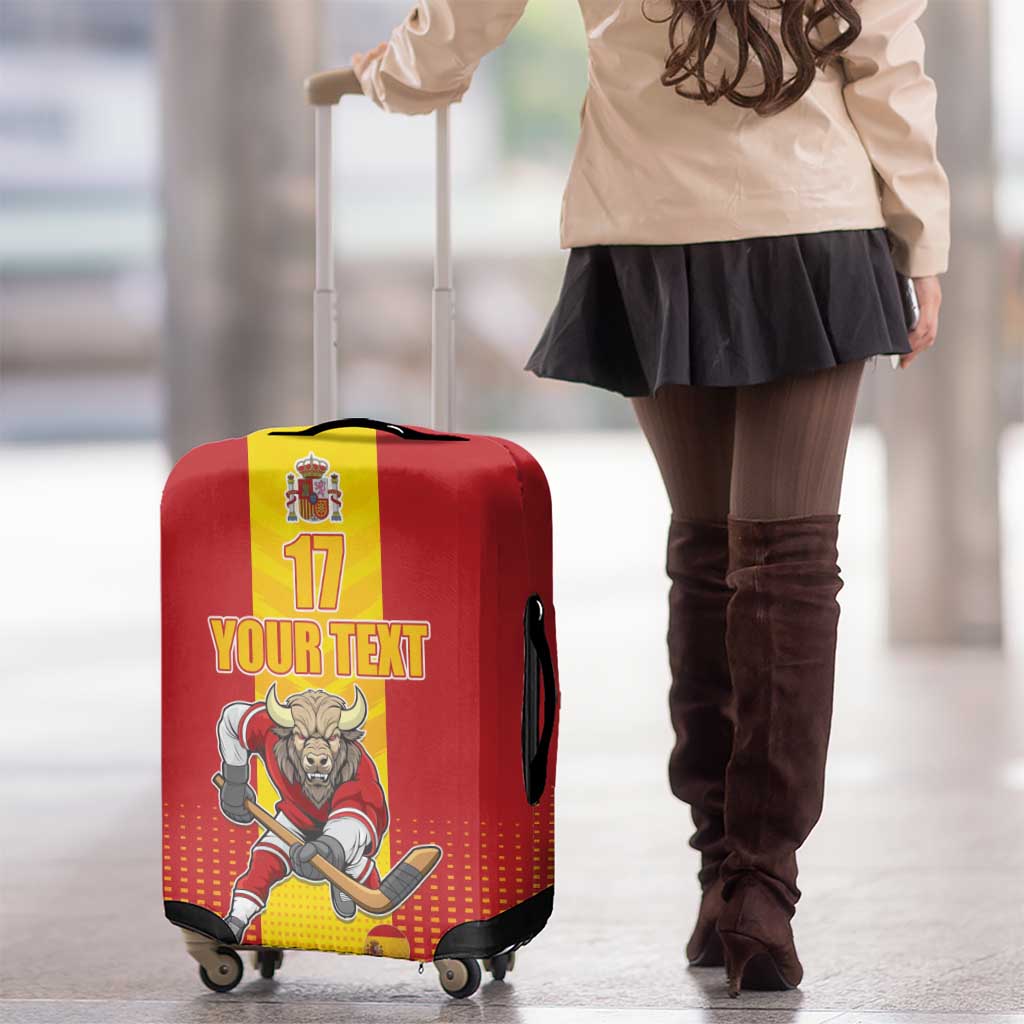 Custom Spain Field Hockey Luggage Cover Sporty Style with Bull Mascot