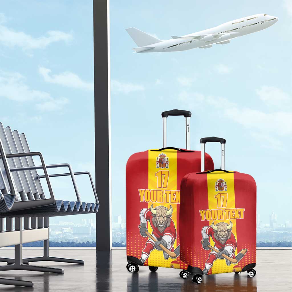 Custom Spain Field Hockey Luggage Cover Sporty Style with Bull Mascot