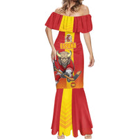 Custom Spain Field Hockey Mermaid Dress Sporty Style with Bull Mascot