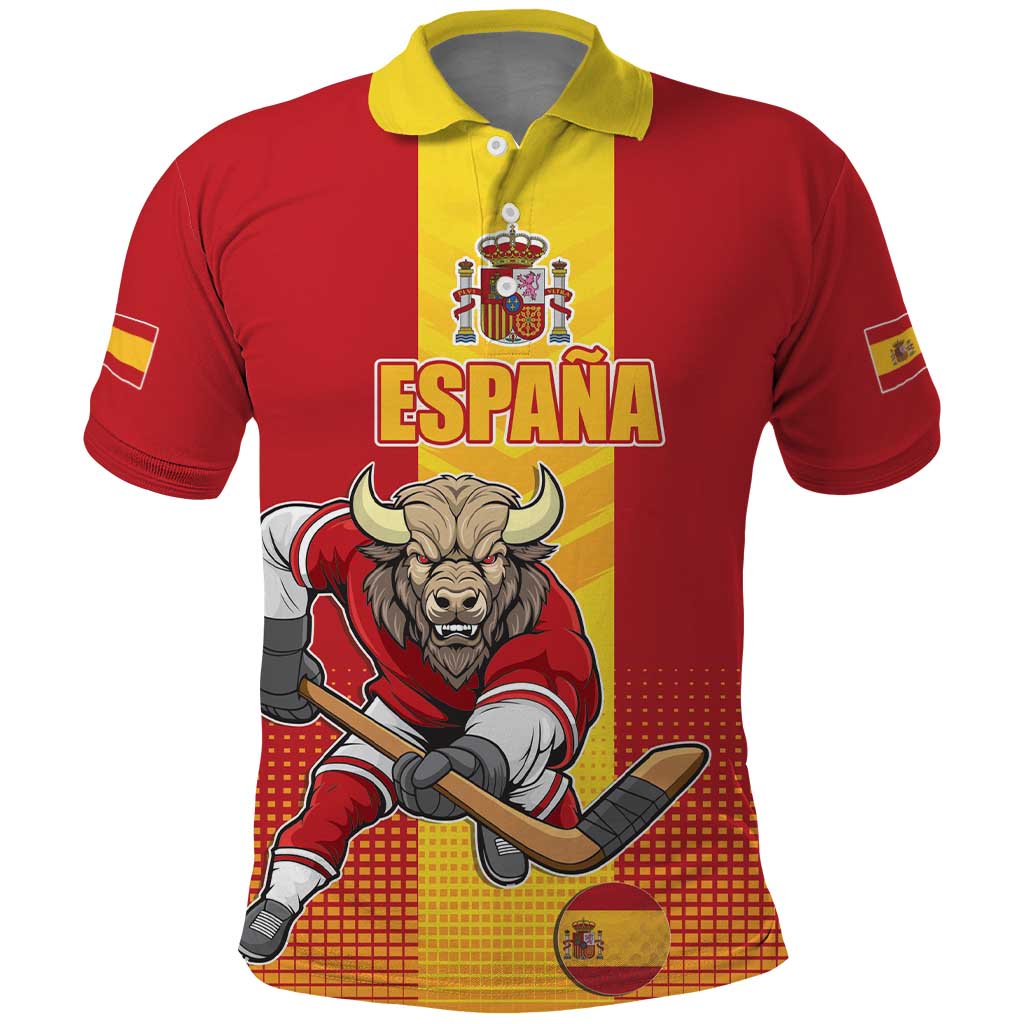 Custom Spain Field Hockey Polo Shirt Sporty Style with Bull Mascot