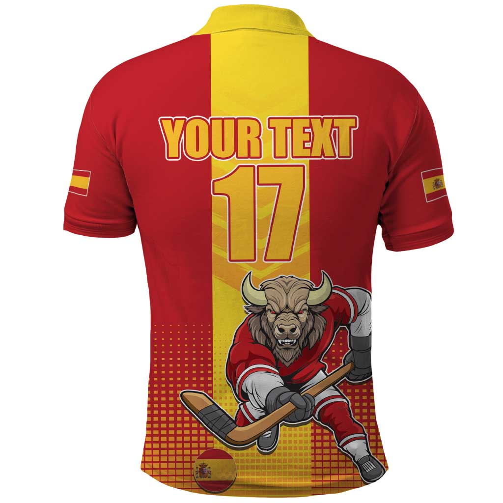 Custom Spain Field Hockey Polo Shirt Sporty Style with Bull Mascot