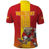Custom Spain Field Hockey Polo Shirt Sporty Style with Bull Mascot