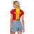 Custom Spain Field Hockey Raglan Cropped T Shirt Sporty Style with Bull Mascot