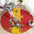 Custom Spain Field Hockey Round Carpet Sporty Style with Bull Mascot