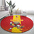 Custom Spain Field Hockey Round Carpet Sporty Style with Bull Mascot