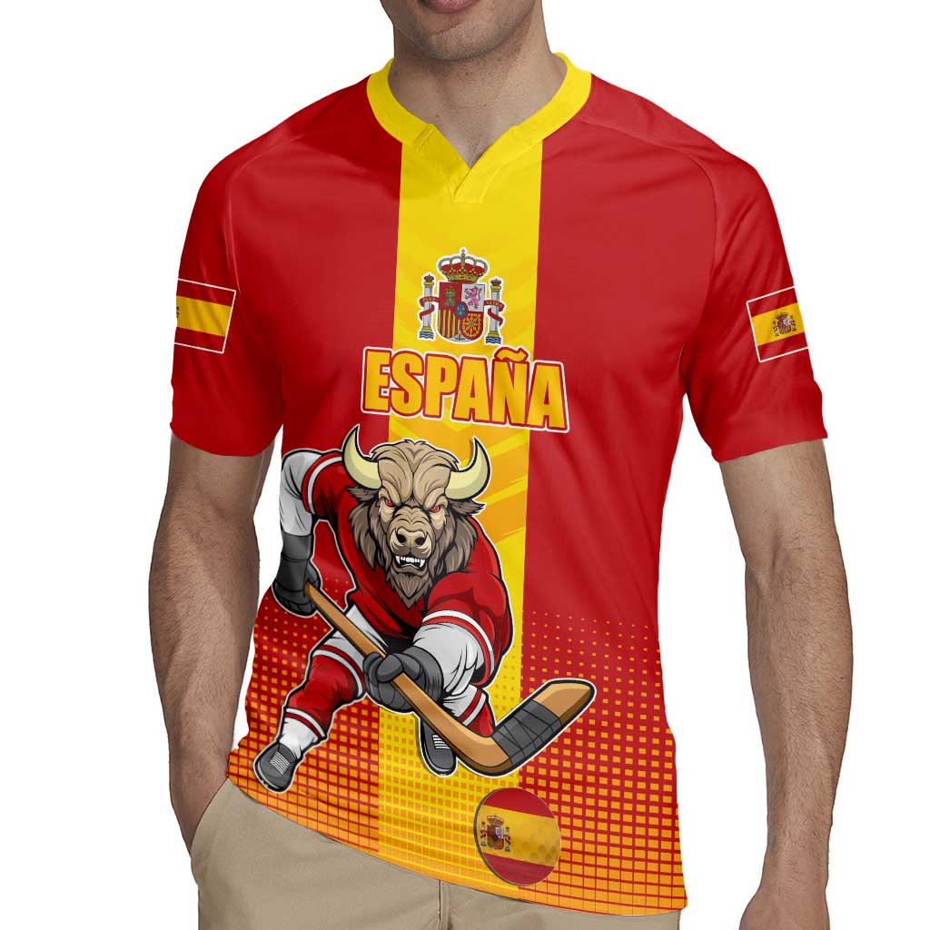Custom Spain Field Hockey Rugby Jersey Sporty Style with Bull Mascot
