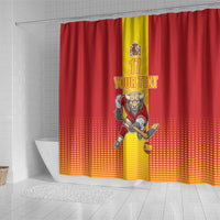 Custom Spain Field Hockey Shower Curtain Sporty Style with Bull Mascot