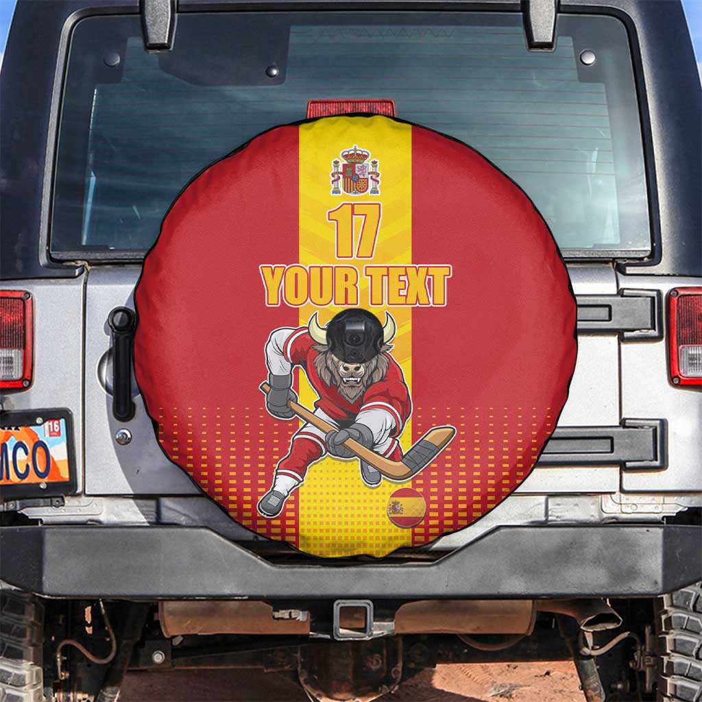 Custom Spain Field Hockey Spare Tire Cover Sporty Style with Bull Mascot