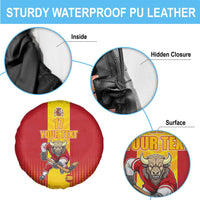 Custom Spain Field Hockey Spare Tire Cover Sporty Style with Bull Mascot