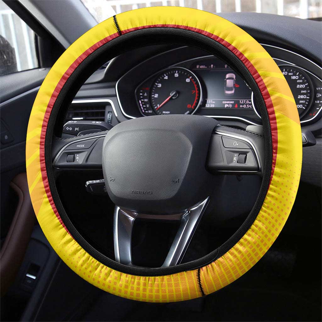 Spain Field Hockey Steering Wheel Cover Sporty Style with Bull Mascot
