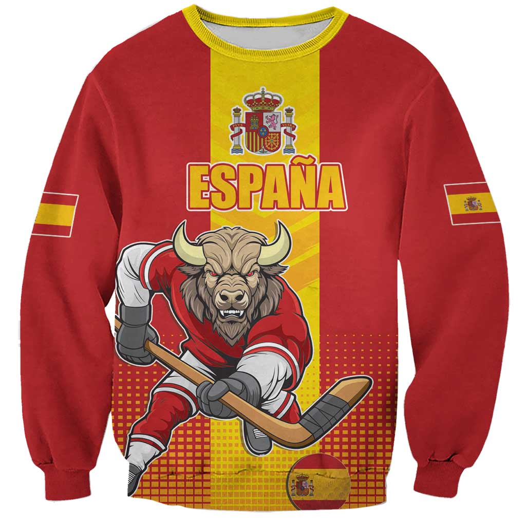 Custom Spain Field Hockey Sweatshirt Sporty Style with Bull Mascot