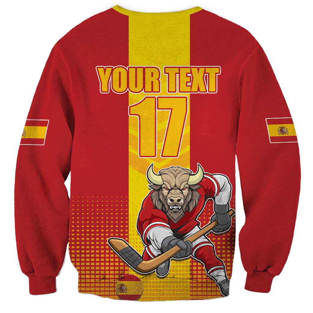 Custom Spain Field Hockey Sweatshirt Sporty Style with Bull Mascot
