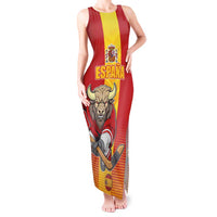 Custom Spain Field Hockey Tank Maxi Dress Sporty Style with Bull Mascot