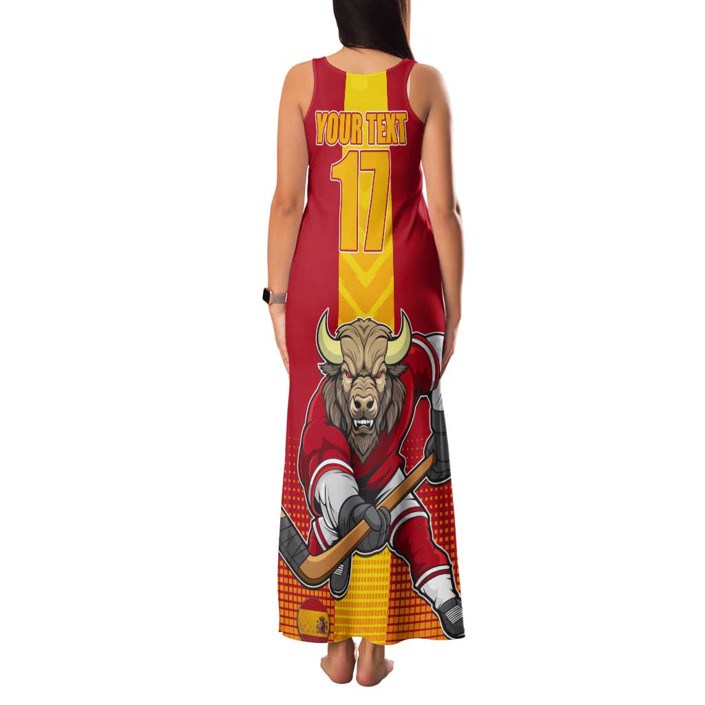Custom Spain Field Hockey Tank Maxi Dress Sporty Style with Bull Mascot