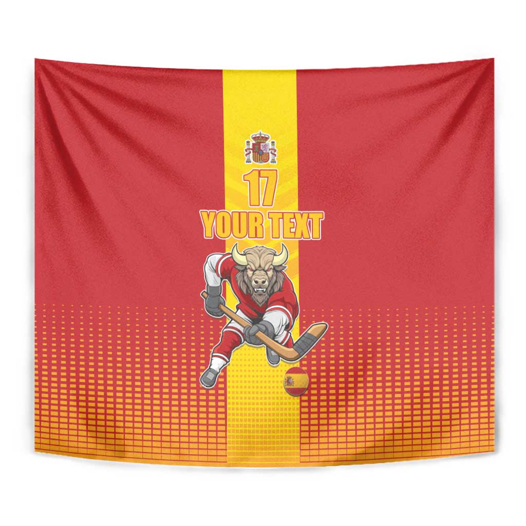 Custom Spain Field Hockey Tapestry Sporty Style with Bull Mascot