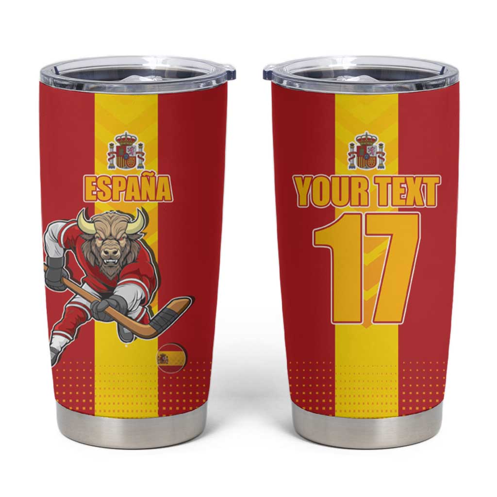 Custom Spain Field Hockey Tumbler Cup Sporty Style with Bull Mascot