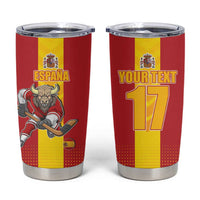 Custom Spain Field Hockey Tumbler Cup Sporty Style with Bull Mascot