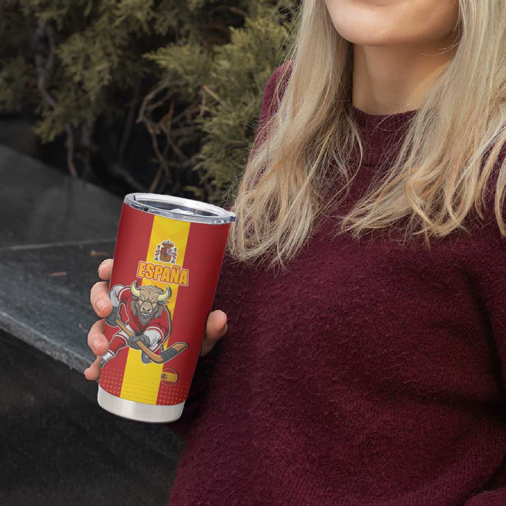 Custom Spain Field Hockey Tumbler Cup Sporty Style with Bull Mascot