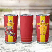 Custom Spain Field Hockey Tumbler Cup Sporty Style with Bull Mascot