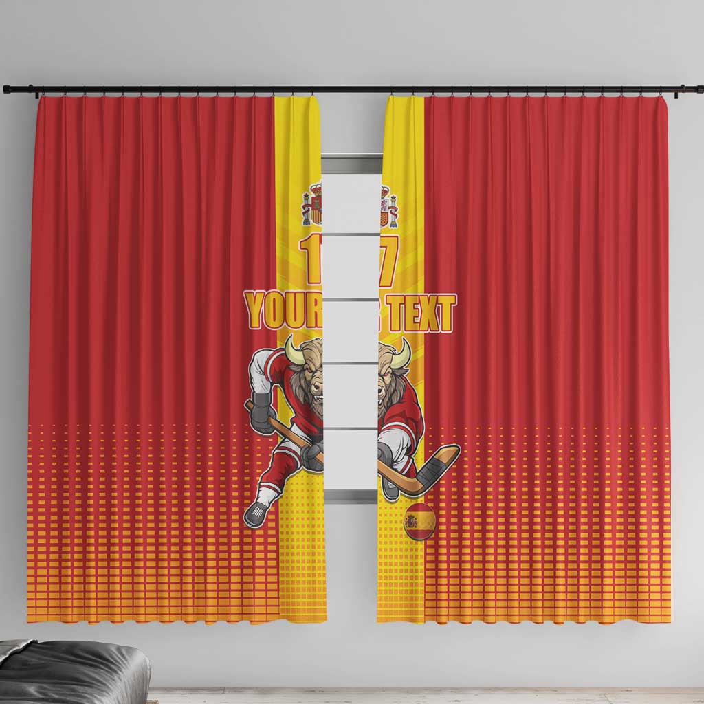 Custom Spain Field Hockey Window Curtain Sporty Style with Bull Mascot
