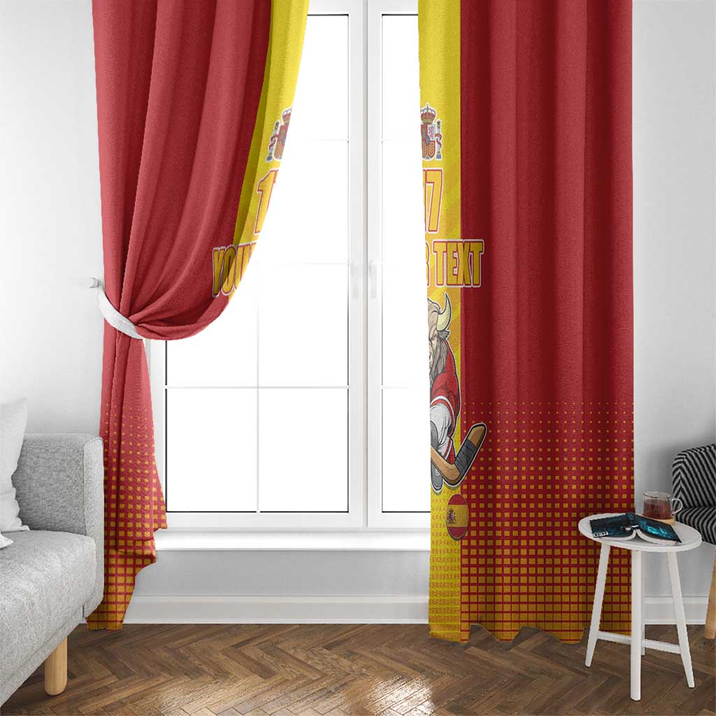 Custom Spain Field Hockey Window Curtain Sporty Style with Bull Mascot