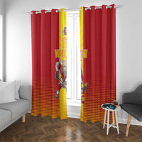 Custom Spain Field Hockey Window Curtain Sporty Style with Bull Mascot