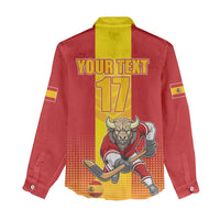 Custom Spain Field Hockey Women Casual Shirt Sporty Style with Bull Mascot
