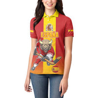 Custom Spain Field Hockey Women Polo Shirt Sporty Style with Bull Mascot