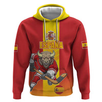 Custom Spain Field Hockey Zip Hoodie Sporty Style with Bull Mascot