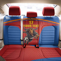 Custom Spain Football Go Champions Back Car Seat Cover Sporty Style with Bull Mascot