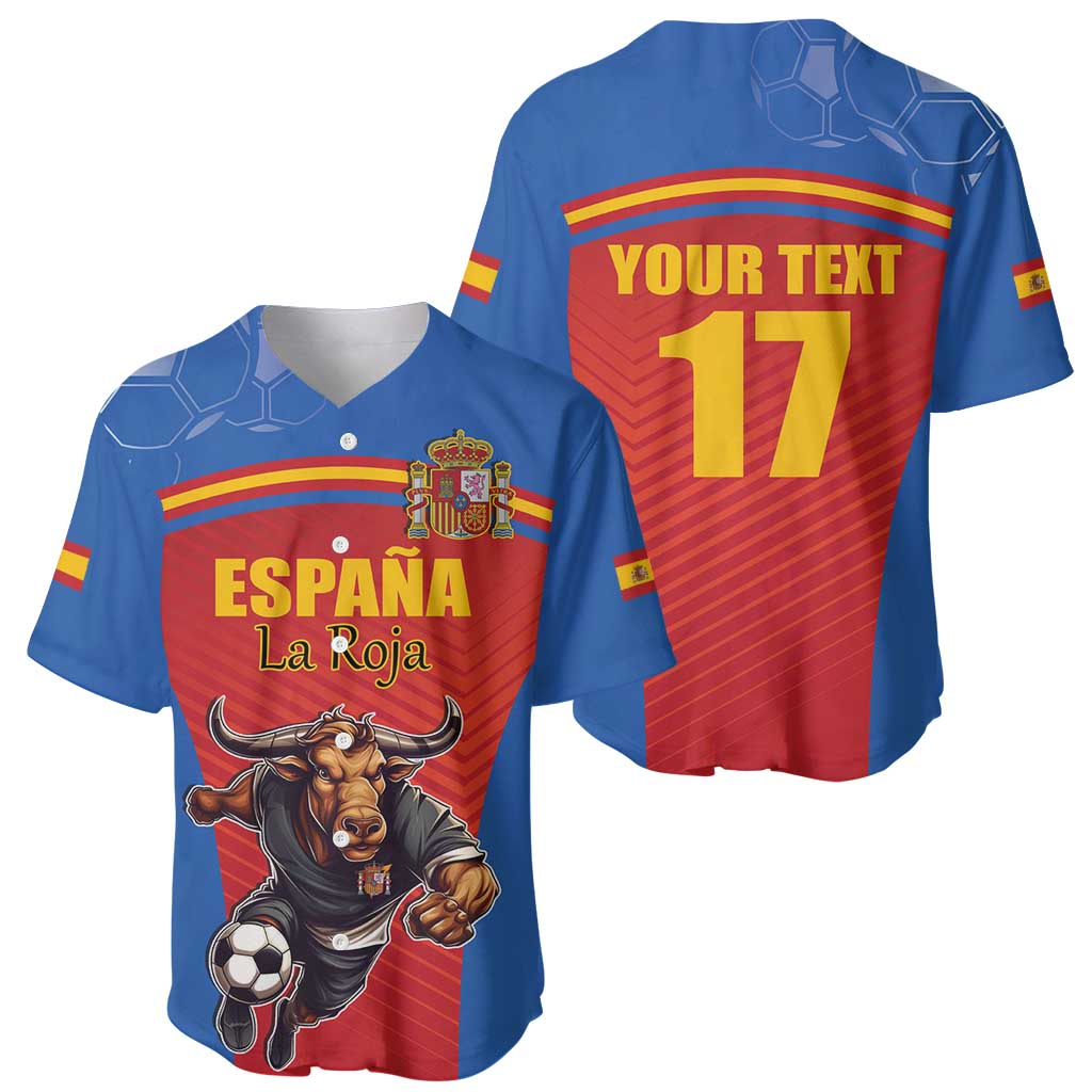 Custom Spain Football Go Champions Baseball Jersey Sporty Style with Bull Mascot
