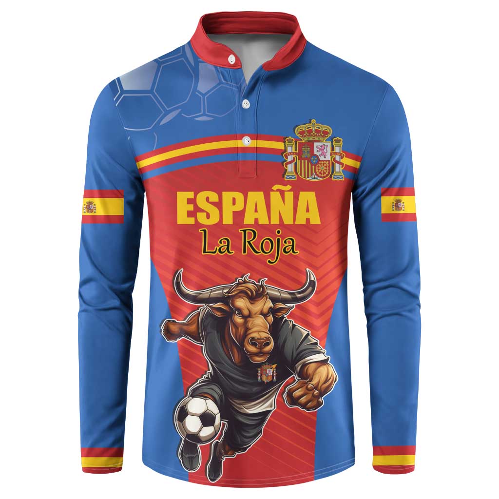 Custom Spain Football Go Champions Button Sweatshirt Sporty Style with Bull Mascot