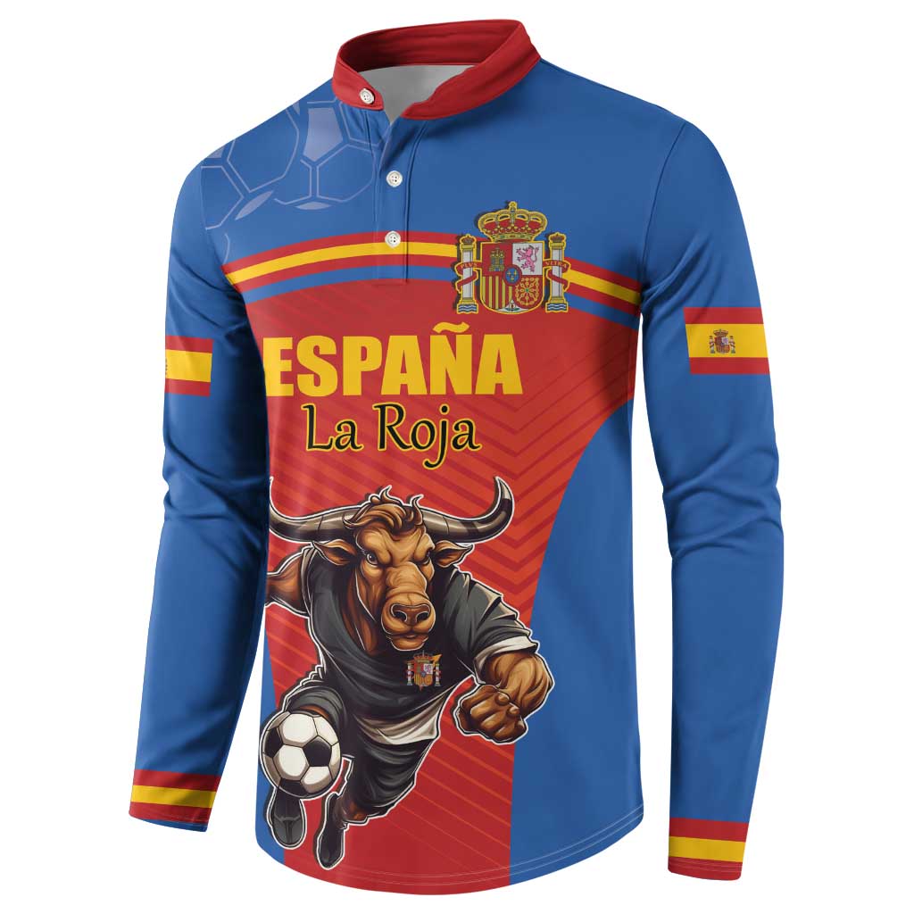 Custom Spain Football Go Champions Button Sweatshirt Sporty Style with Bull Mascot