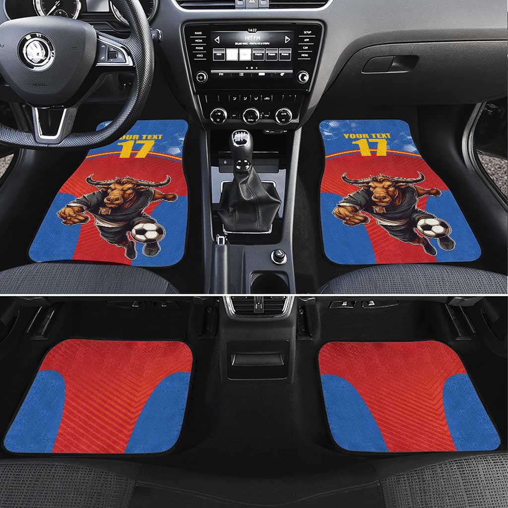 Custom Spain Football Go Champions Car Mats Sporty Style with Bull Mascot