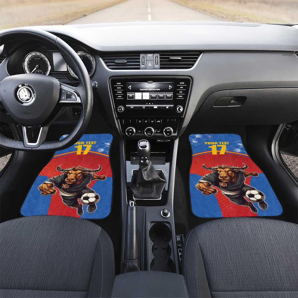 Custom Spain Football Go Champions Car Mats Sporty Style with Bull Mascot