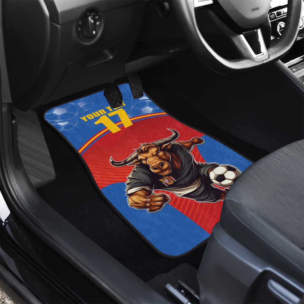 Custom Spain Football Go Champions Car Mats Sporty Style with Bull Mascot