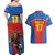 Custom Spain Football Go Champions Couples Matching Off Shoulder Maxi Dress and Hawaiian Shirt Sporty Style with Bull Mascot