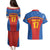 Custom Spain Football Go Champions Couples Matching Puletasi and Hawaiian Shirt Sporty Style with Bull Mascot