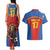 Custom Spain Football Go Champions Couples Matching Tank Maxi Dress and Hawaiian Shirt Sporty Style with Bull Mascot