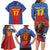 Custom Spain Football Go Champions Family Matching Long Sleeve Bodycon Dress and Hawaiian Shirt Sporty Style with Bull Mascot