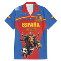 Custom Spain Football Go Champions Family Matching Mermaid Dress and Hawaiian Shirt Sporty Style with Bull Mascot