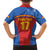 Custom Spain Football Go Champions Family Matching Off The Shoulder Long Sleeve Dress and Hawaiian Shirt Sporty Style with Bull Mascot